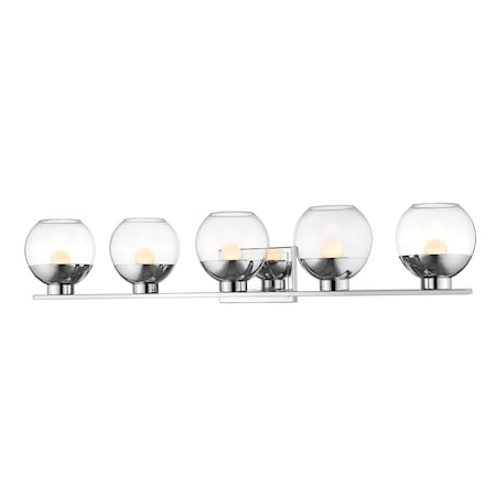 Z-Lite Osono 5 Light Vanity, Chrome & Clear 1924-5V-CH-LED